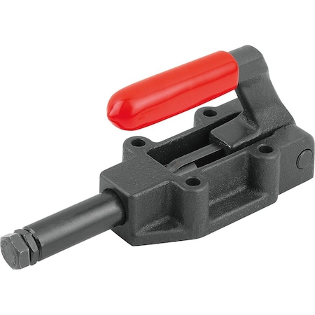 Kipp Push-Pull Clamp Heavy Vers F2=6000, Steel Phosphated, Comp:Plastic Comp:Red, Wout Mounting Bracket K0087.060003